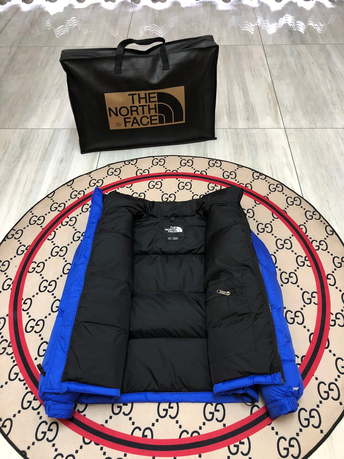 The North Face Blue Nuptse 700-Fill Down Jacket