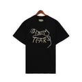 Denim Tears Black Oversized Short Sleeve Tee with Gold Denim Tears Text Graphic