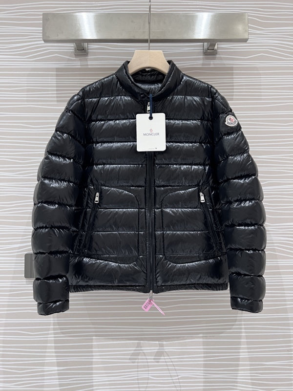 Moncler Black Glossy Shell Slim Down Jacket