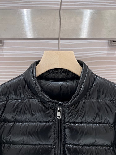 Moncler Black Glossy Shell Slim Down Jacket