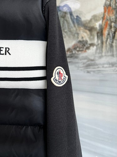 Moncler Charcoal Hybrid Down Hooded Jacket