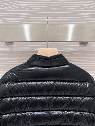 Moncler Black Glossy Shell Slim Down Jacket