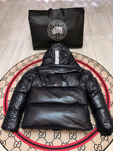 Canada Goose Black Glossy Quilted Down Puffer Jacket