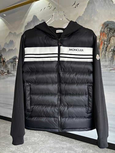 Moncler Charcoal Hybrid Down Hooded Jacket