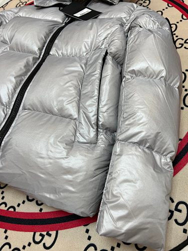 Canada Goose Silver Glossy Quilted Down Puffer Jacket