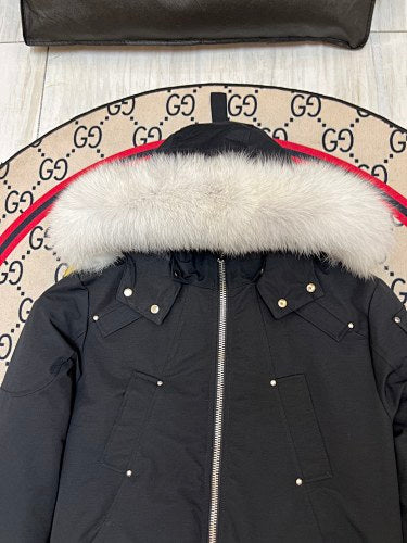 Moose Knuckles Black Ballistic Down Bomber Jacket