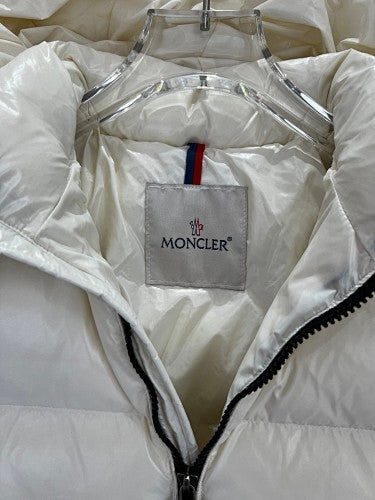 Moncler Cream Hooded Short Down Jacket