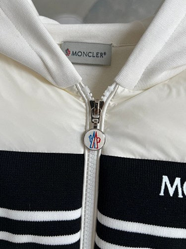 Moncler White Hybrid Down Hooded Jacket