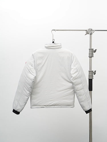 Canada Goose White Puffer Bomber Down Jacket