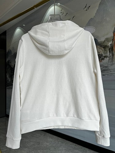 Moncler White Hybrid Down Hooded Jacket