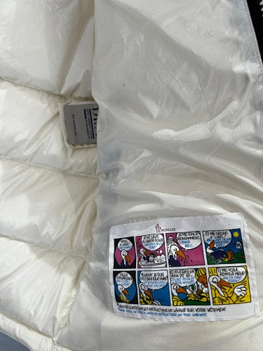 Moncler Cream Hooded Short Down Jacket