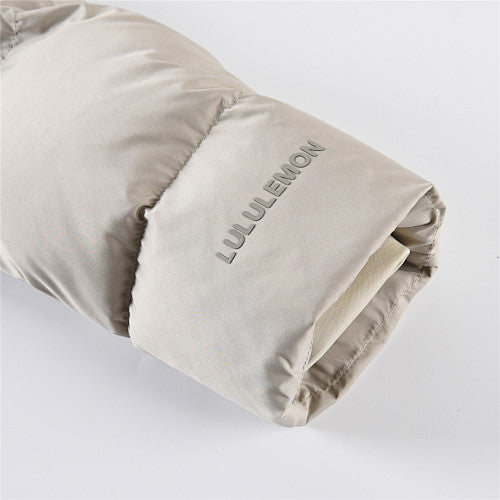 Lululemon Khaki Hooded Box-Quilted Down Puffer Jacket