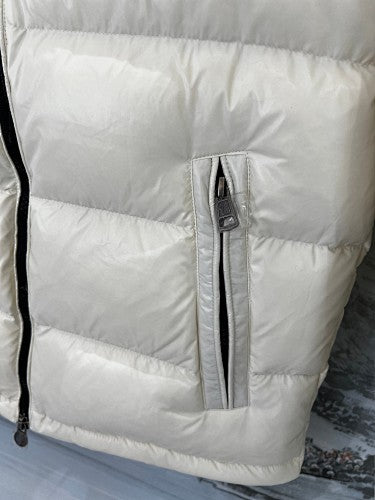 Moncler Cream Hooded Short Down Jacket