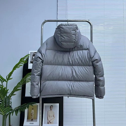 The North Face Grey Hooded Puffer Down Jacket