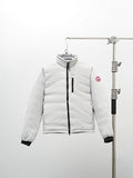 Canada Goose White Puffer Bomber Down Jacket