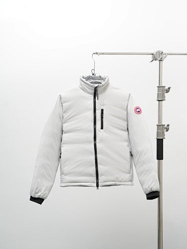Canada Goose White Puffer Bomber Down Jacket