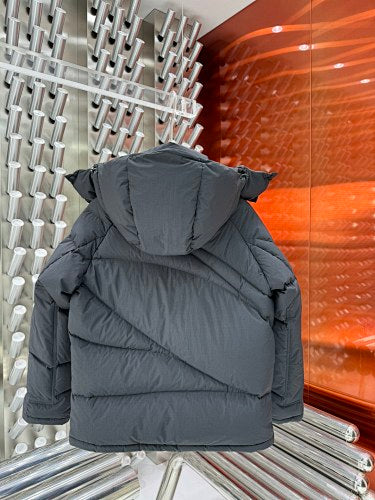 Moncler Graphite Hooded Baffle-Quilted Down Parka