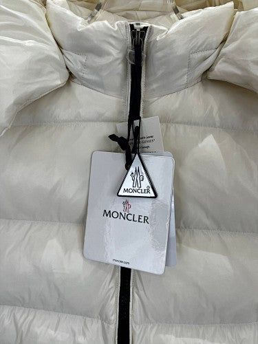 Moncler Cream Hooded Short Down Jacket