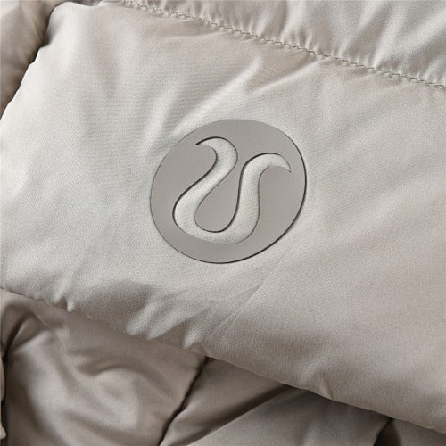 Lululemon Khaki Hooded Box-Quilted Down Puffer Jacket