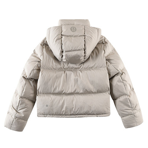 Lululemon Khaki Hooded Box-Quilted Down Puffer Jacket