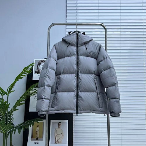 The North Face Grey Hooded Puffer Down Jacket