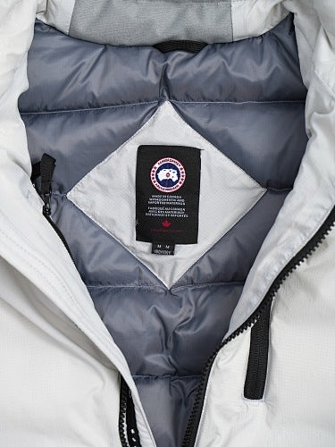 Canada Goose White Puffer Bomber Down Jacket