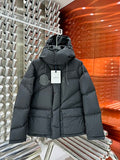 Moncler Graphite Hooded Baffle-Quilted Down Parka