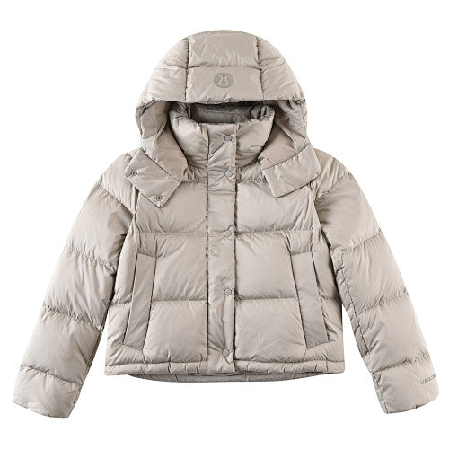 Lululemon Khaki Hooded Box-Quilted Down Puffer Jacket