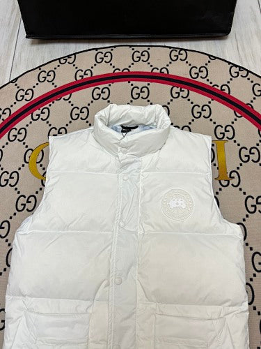 Canada Goose White Freestyle Crew Puffer Vest