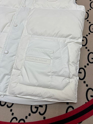 Canada Goose White Freestyle Crew Puffer Vest