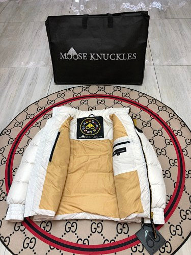 Moncler White Classic Short Down Jacket