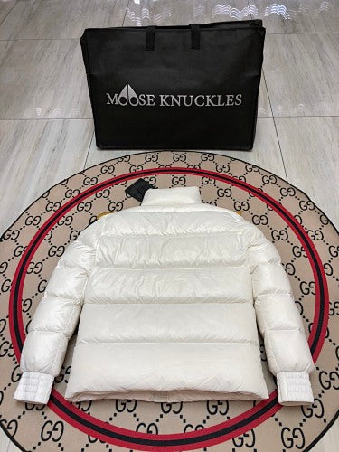 Moncler White Classic Short Down Jacket