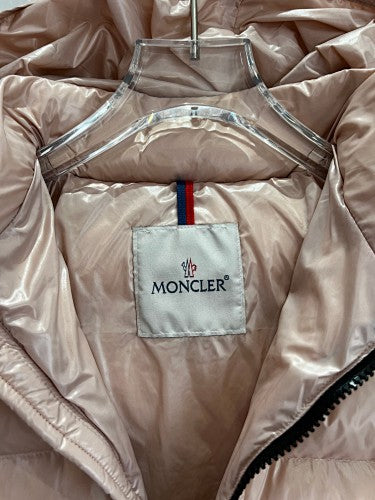 Moncler Rose Gold Metallic Hooded Short Down Jacket