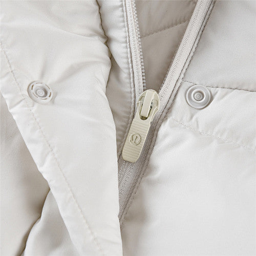 Lululemon White Hooded Box-Quilted Down Puffer Jacket