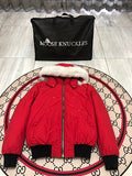 Moose Knuckles Red Ballistic Down Bomber Jacket