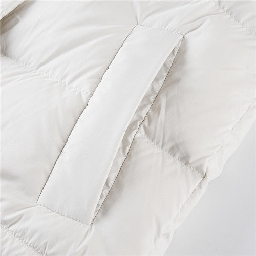 Lululemon White Hooded Box-Quilted Down Puffer Jacket