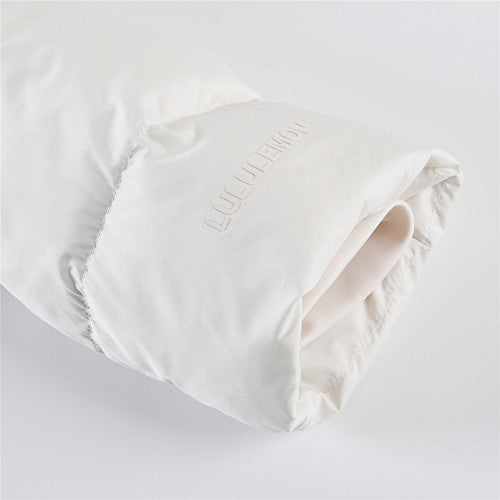 Lululemon White Hooded Box-Quilted Down Puffer Jacket