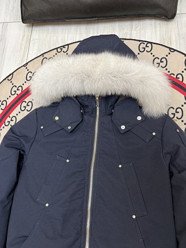 Moose Knuckles Navy Ballistic Down Bomber Jacket
