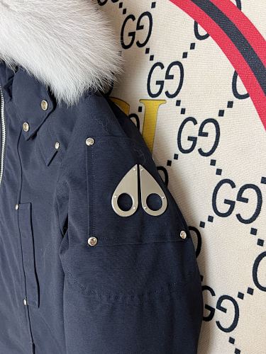 Moose Knuckles Navy Ballistic Down Bomber Jacket