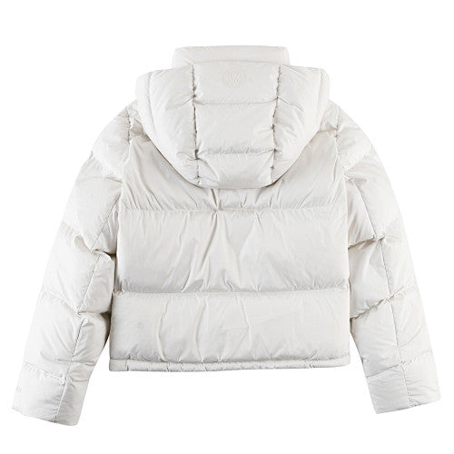 Lululemon White Hooded Box-Quilted Down Puffer Jacket