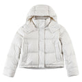 Lululemon White Hooded Box-Quilted Down Puffer Jacket