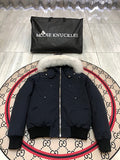 Moose Knuckles Navy Ballistic Down Bomber Jacket
