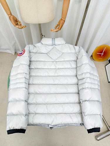 Canada Goose White Quilted Cropped Down Puffer Jacket