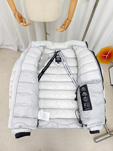 Canada Goose White Quilted Cropped Down Puffer Jacket