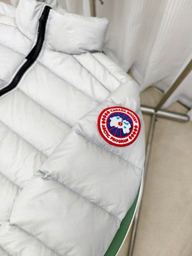 Canada Goose White Quilted Cropped Down Puffer Jacket