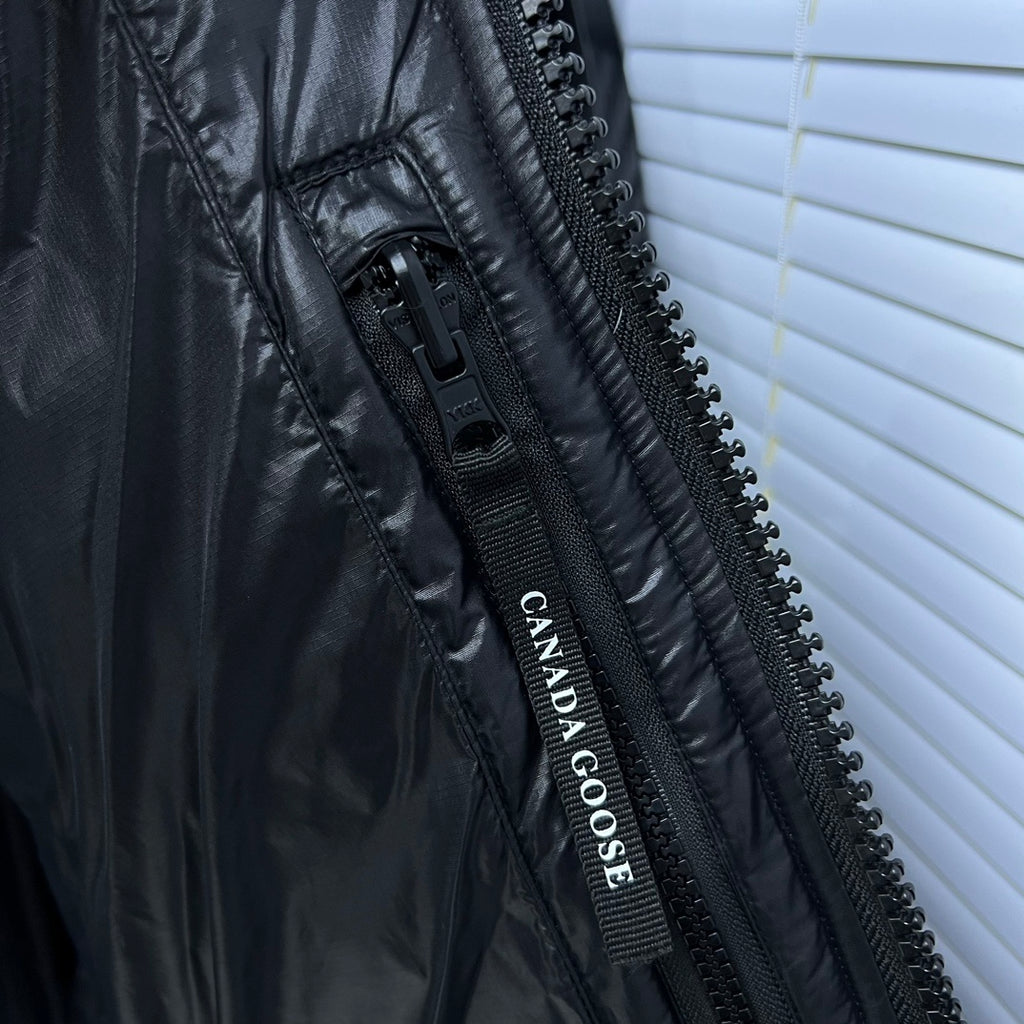 Canada Goose Black Glossy Hooded Down Puffer Jacket