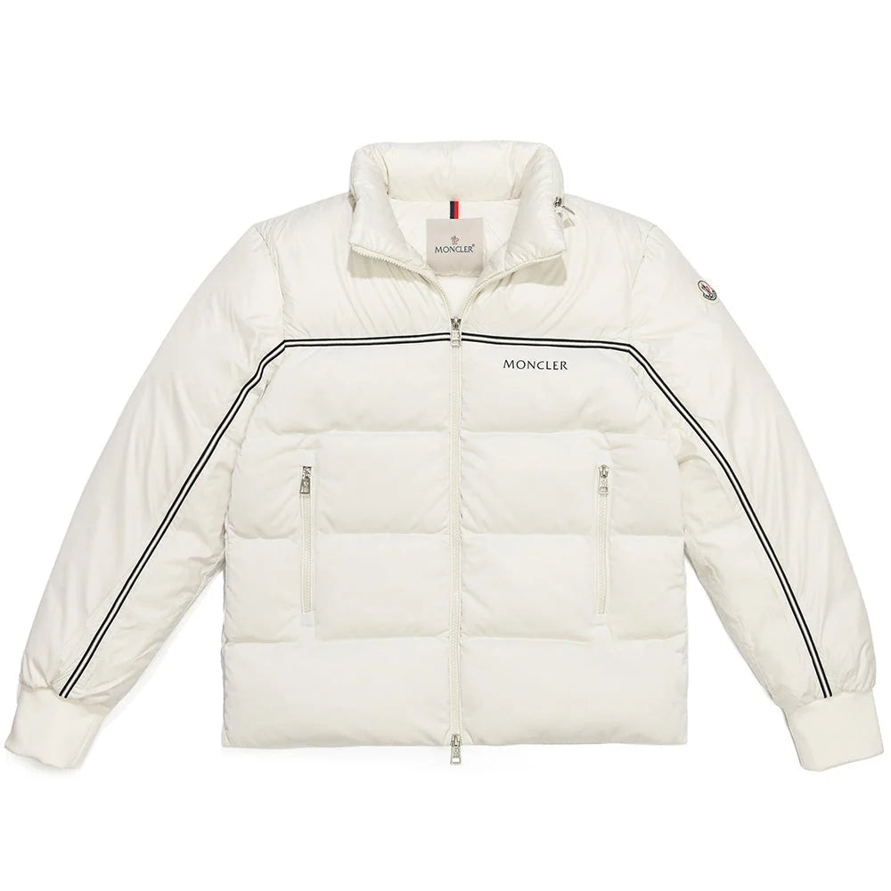 Moncler Ivory Sport-Stripe Down Jacket