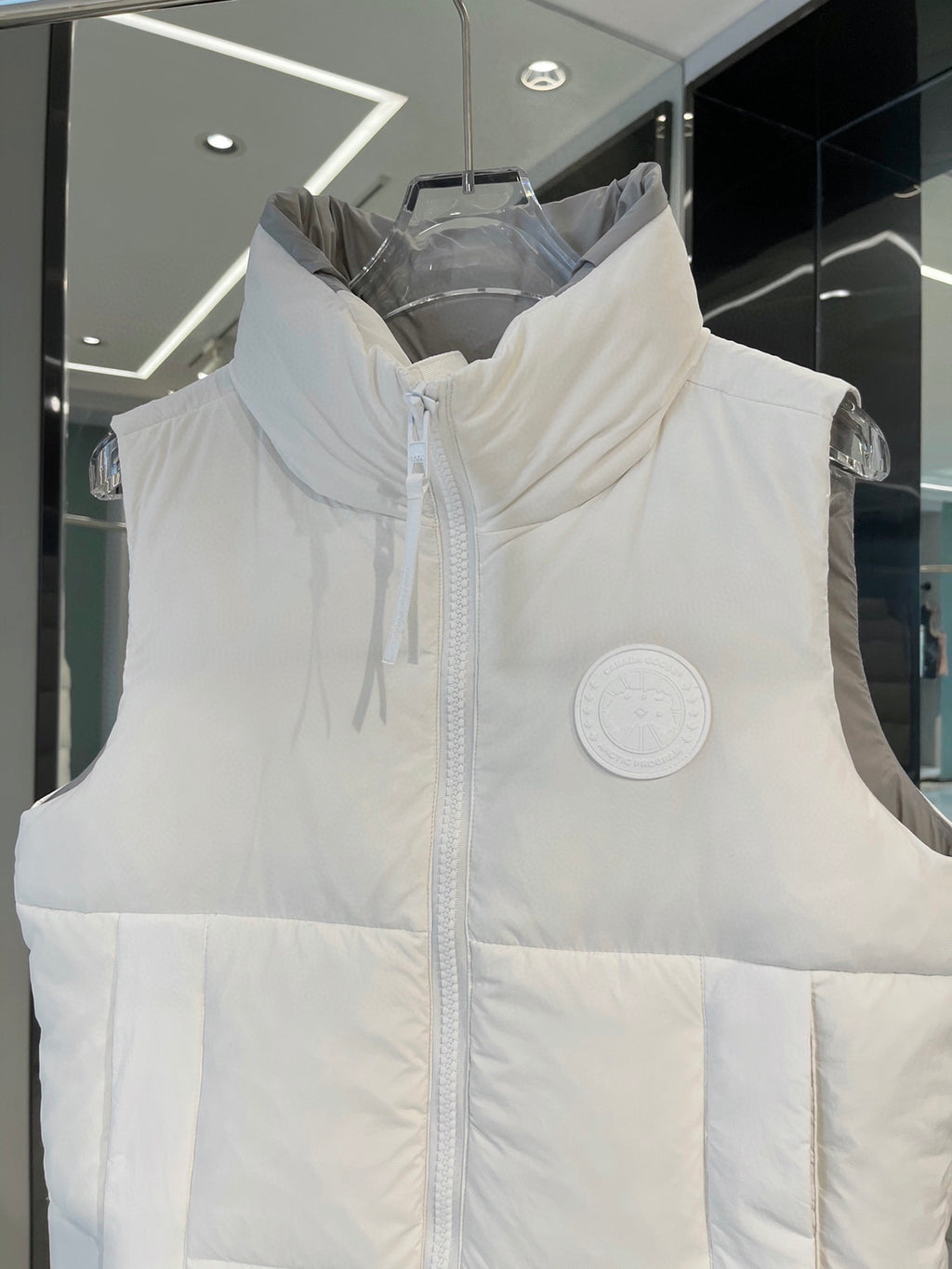 Canada Goose White Freestyle Crew Puffer Vest