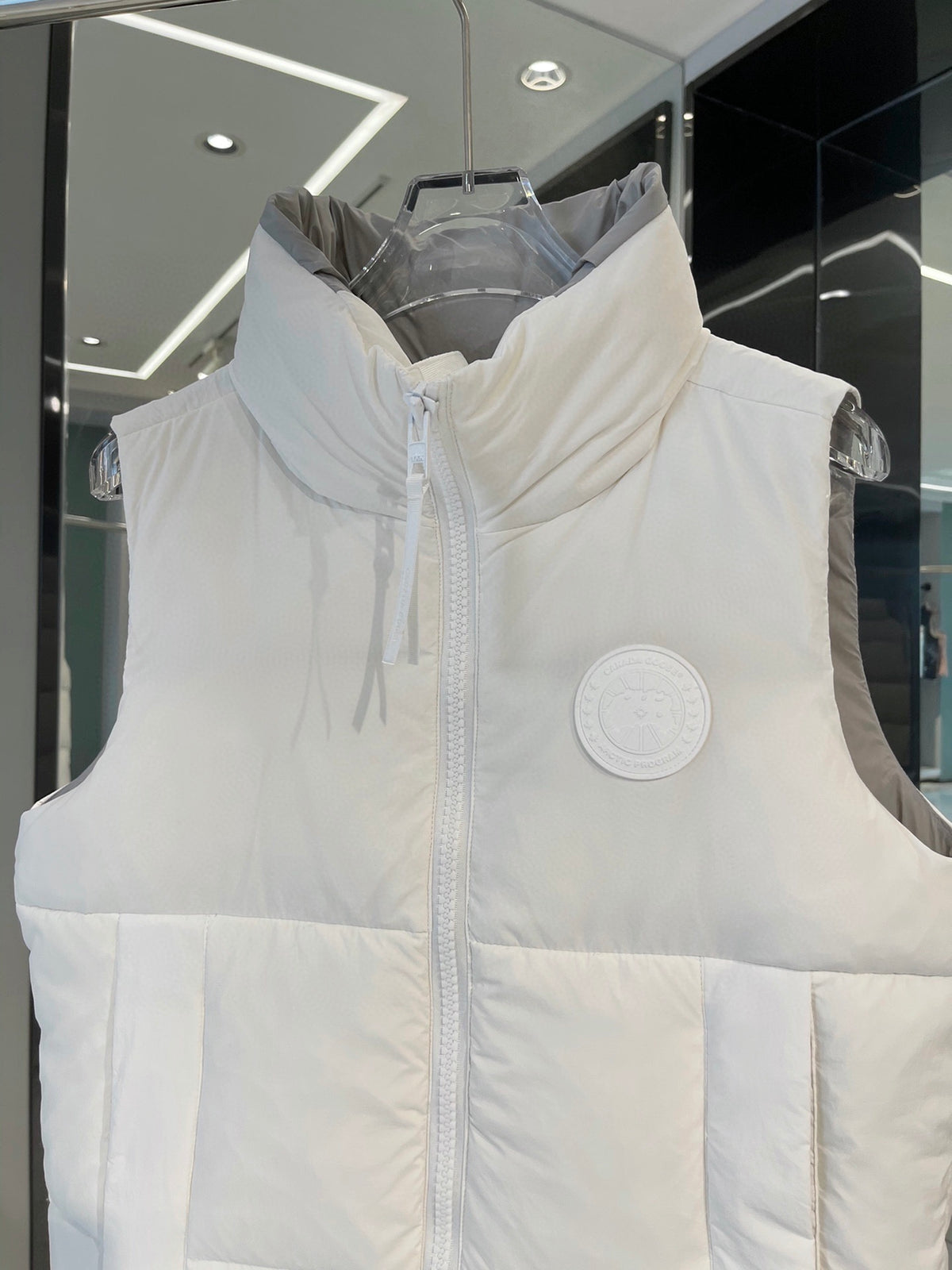 Canada Goose White Freestyle Crew Puffer Vest