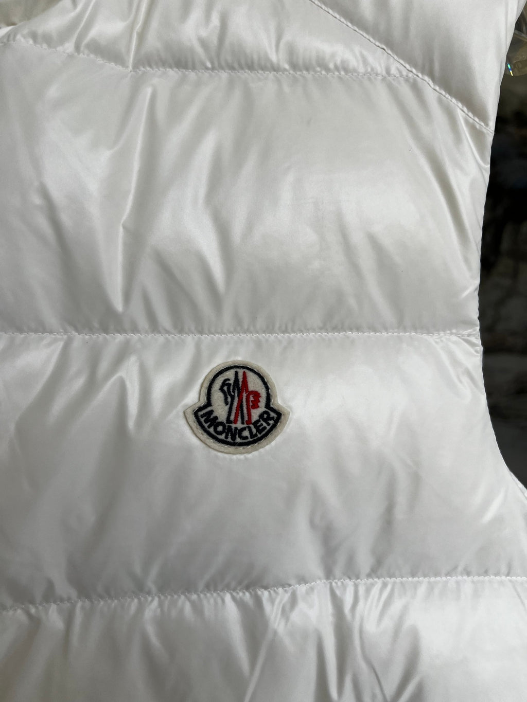 Moncler White Tib Down Puffer Vest